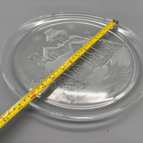 D'Arques Arcoroc France Crystal Glassware "Welcome Home" 13" Platter Christmas - Picture 6 of 8